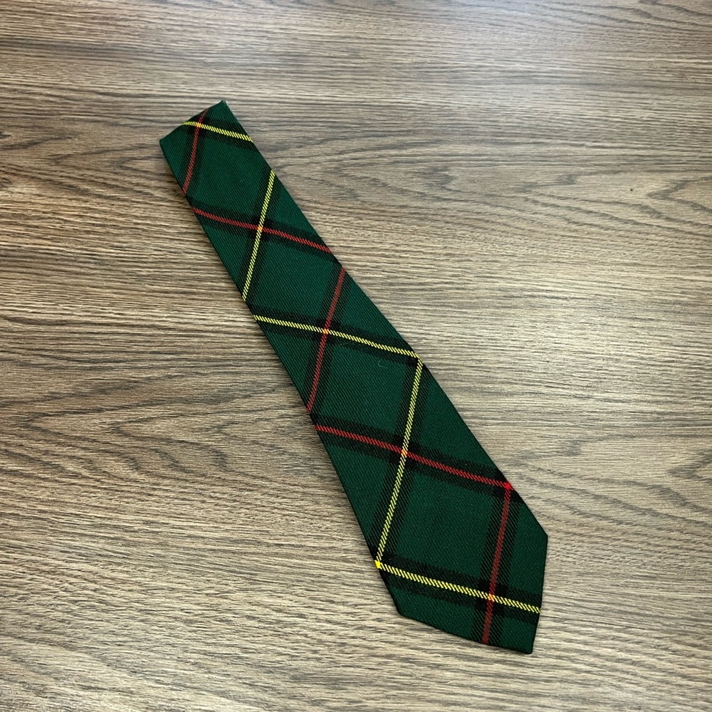 Lochcarron MARR Green, Red & Gold Tartan Plaid Wool Tie